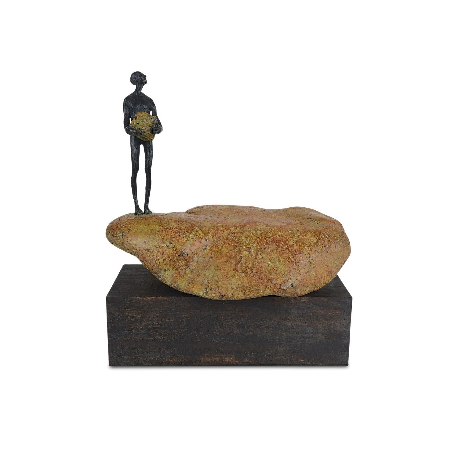 Currey and Company - 1200-0911 - Man on Rock - Man on Rock Collection - Brown / Bronze / Green