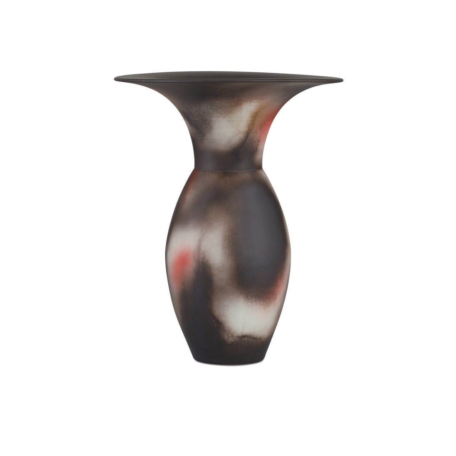 Currey and Company - 1200-0927 - Vase - Celestial Collection - Black / White / Pale Green / Pale Red