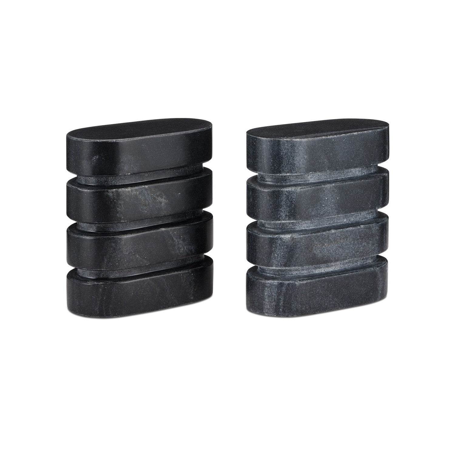 Currey and Company - 1200-0945 - Object Set of 2 - Bheslana Marble Black Object Set of 2 - Natural