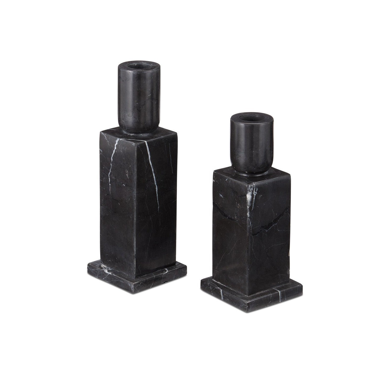 Currey and Company - 1200-0952 - Candle Holder Set of 2 - Lithos Collection - Natural