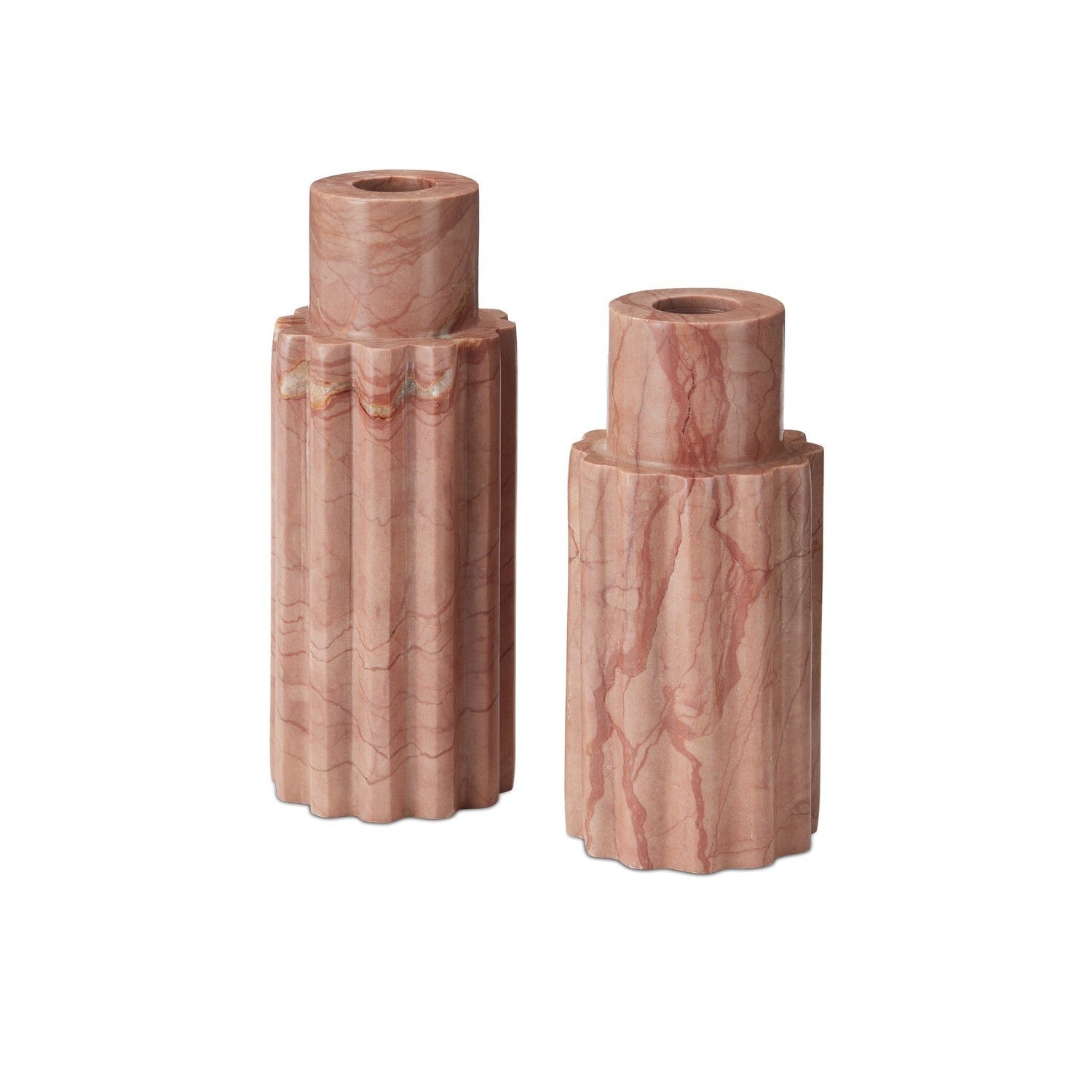 Currey and Company - 1200-0953 - Candle Holder Set of 2 - Lithos Collection - Natural