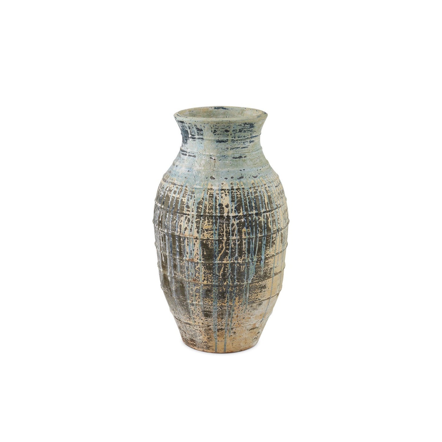 Currey and Company - 2200-0062 - Urn - Ragusa Collection - Antique White / Blue Drip