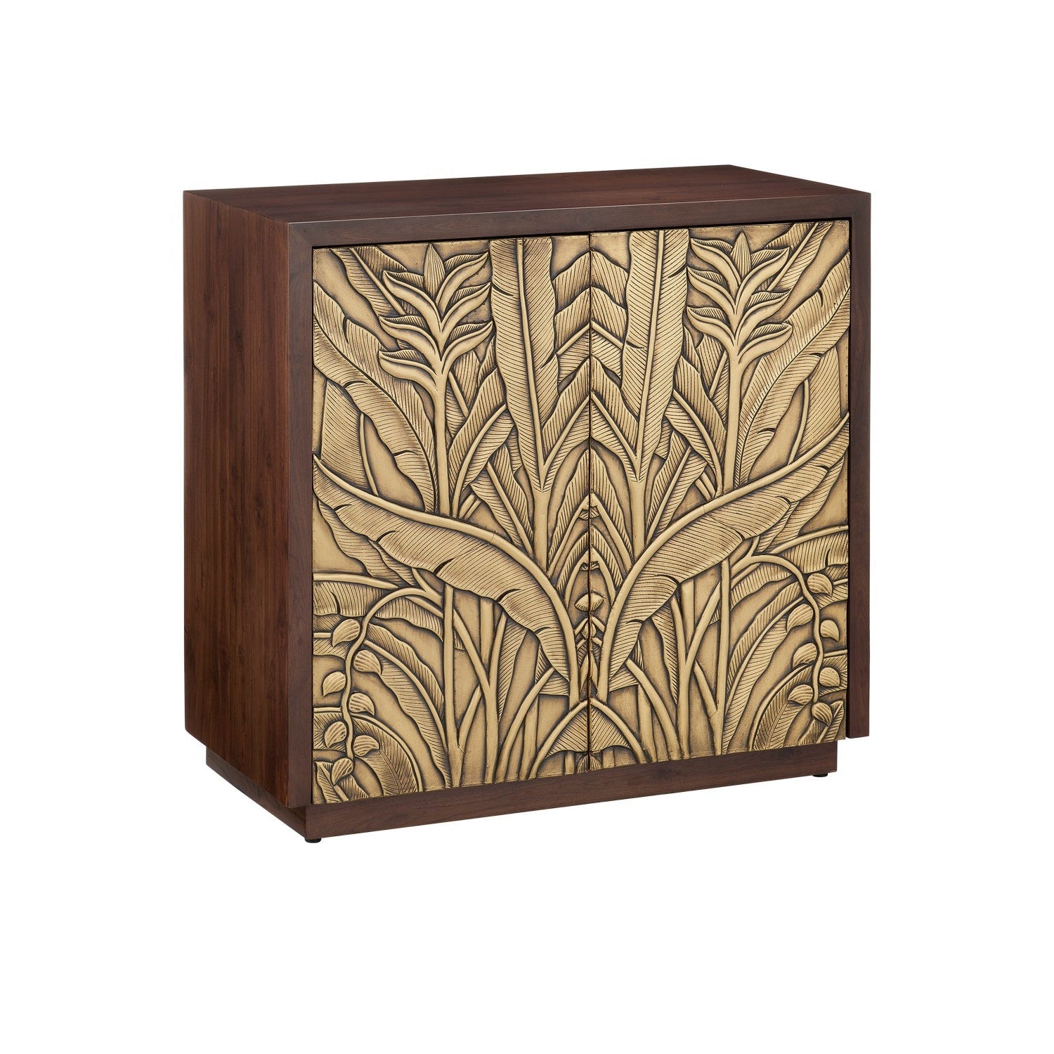 Currey and Company - 3000-0304 - Cabinet - Jardin Cabinet - Walnut / Antique Brass