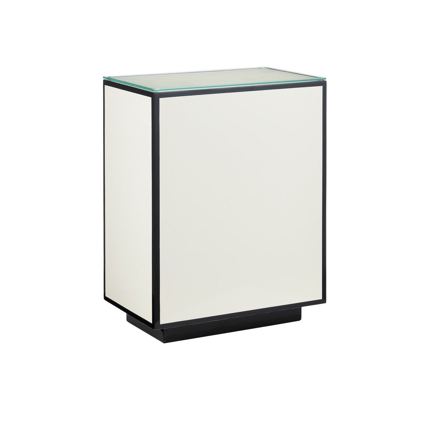 Currey and Company - 3000-0313 - Side Table - Lacquer Collection - White / Black / Clear