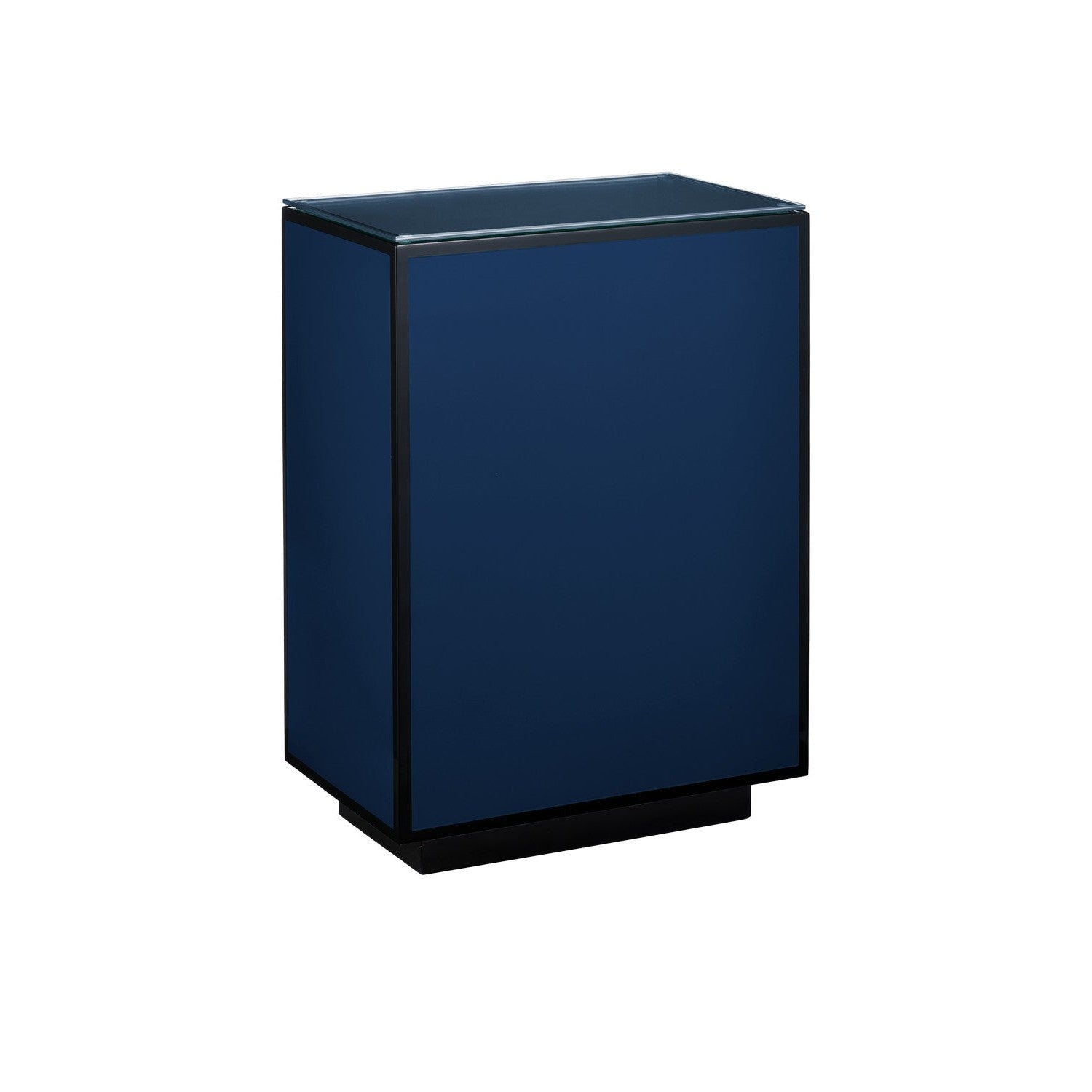 Currey and Company - 3000-0314 - Side Table - Lacquer Collection - Navy / Black / Clear