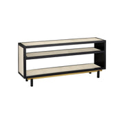 Currey and Company - 3000-0318 - Console Table - Deanna Collection - Ivory / Black / Brushed Brass / Clear