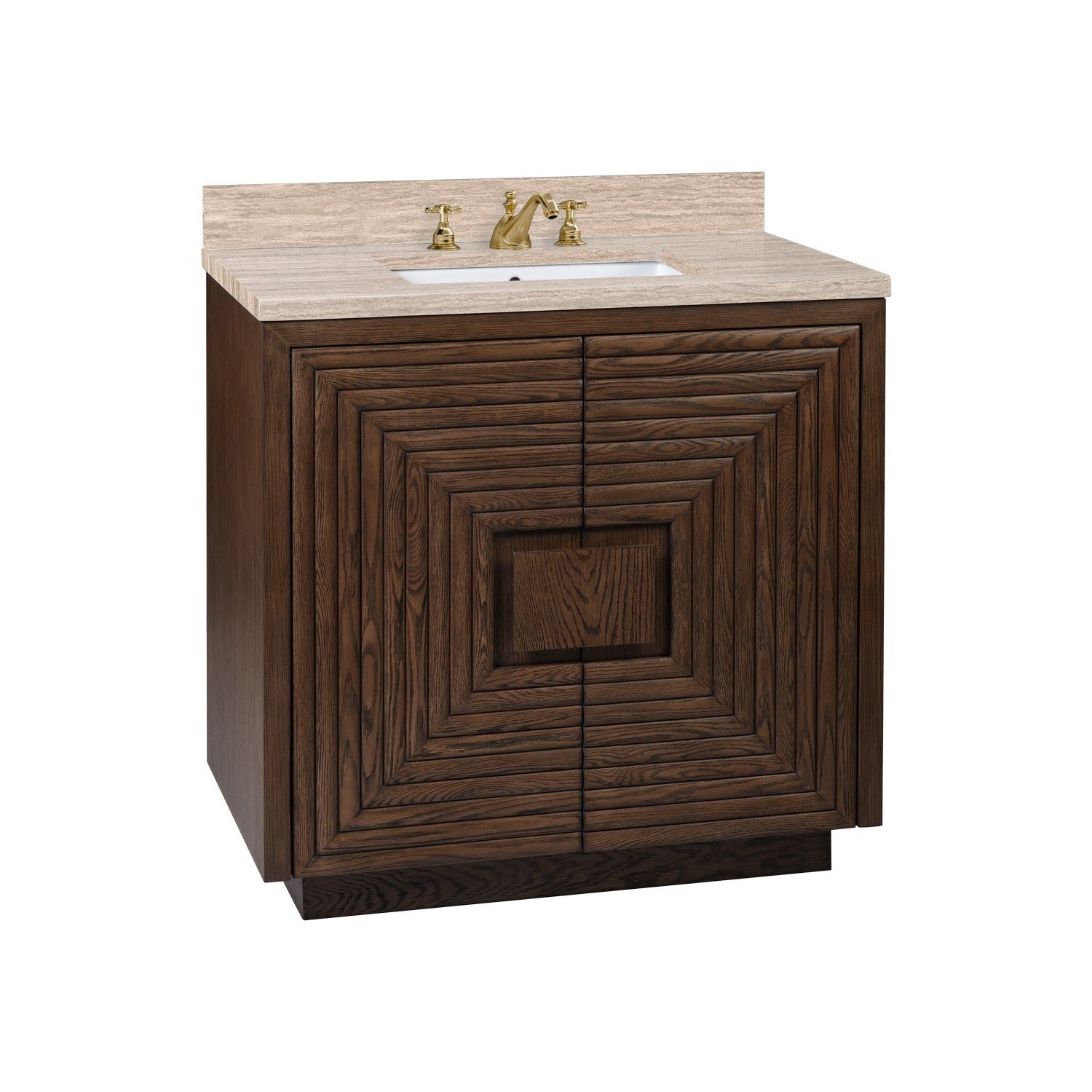 Currey and Company - 3800-0011 - Vanity with Sink - Morombe Collection - Cocoa / Natural / White