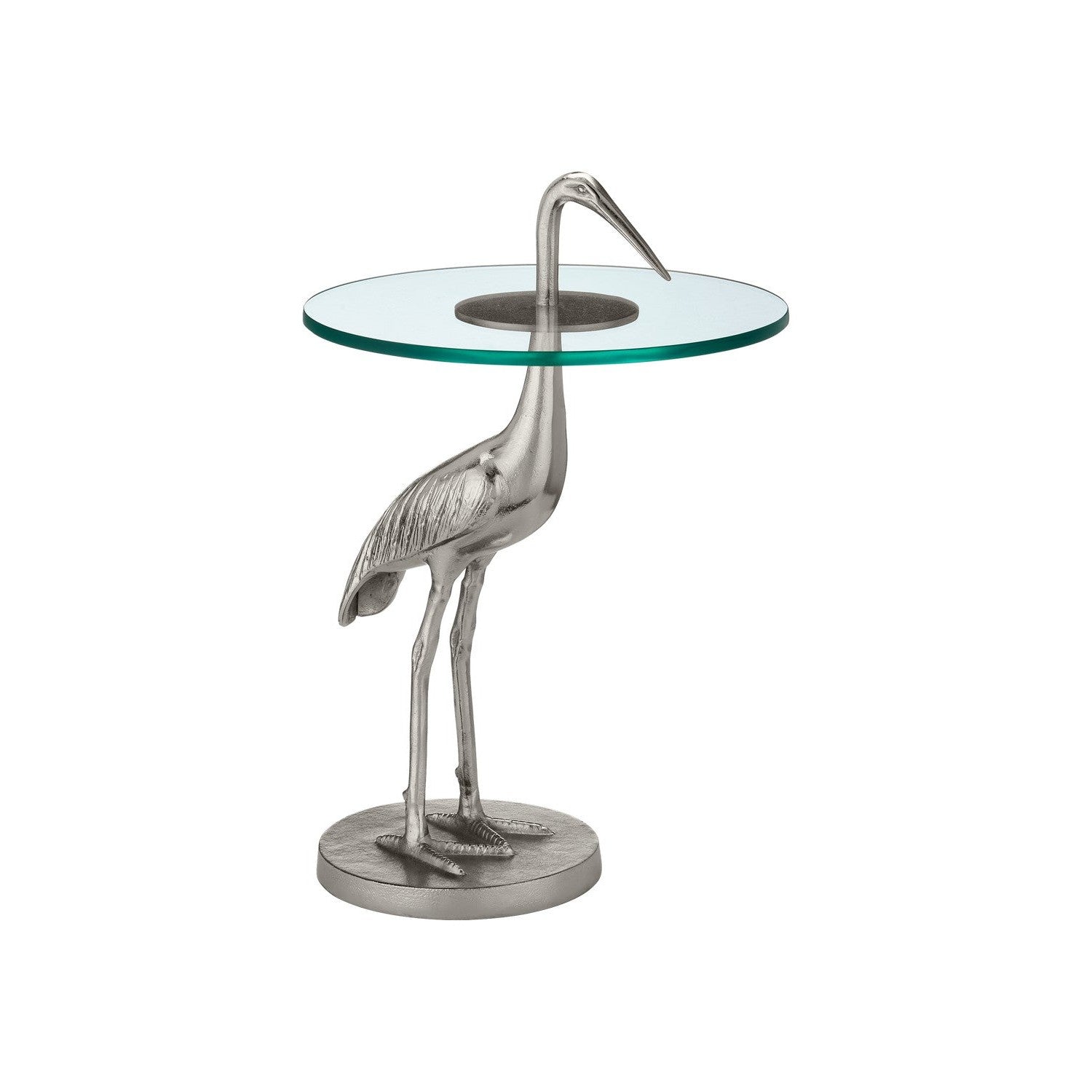 Currey and Company - 4000-0195 - Accent Table - Crane Collection - Nickel / Clear