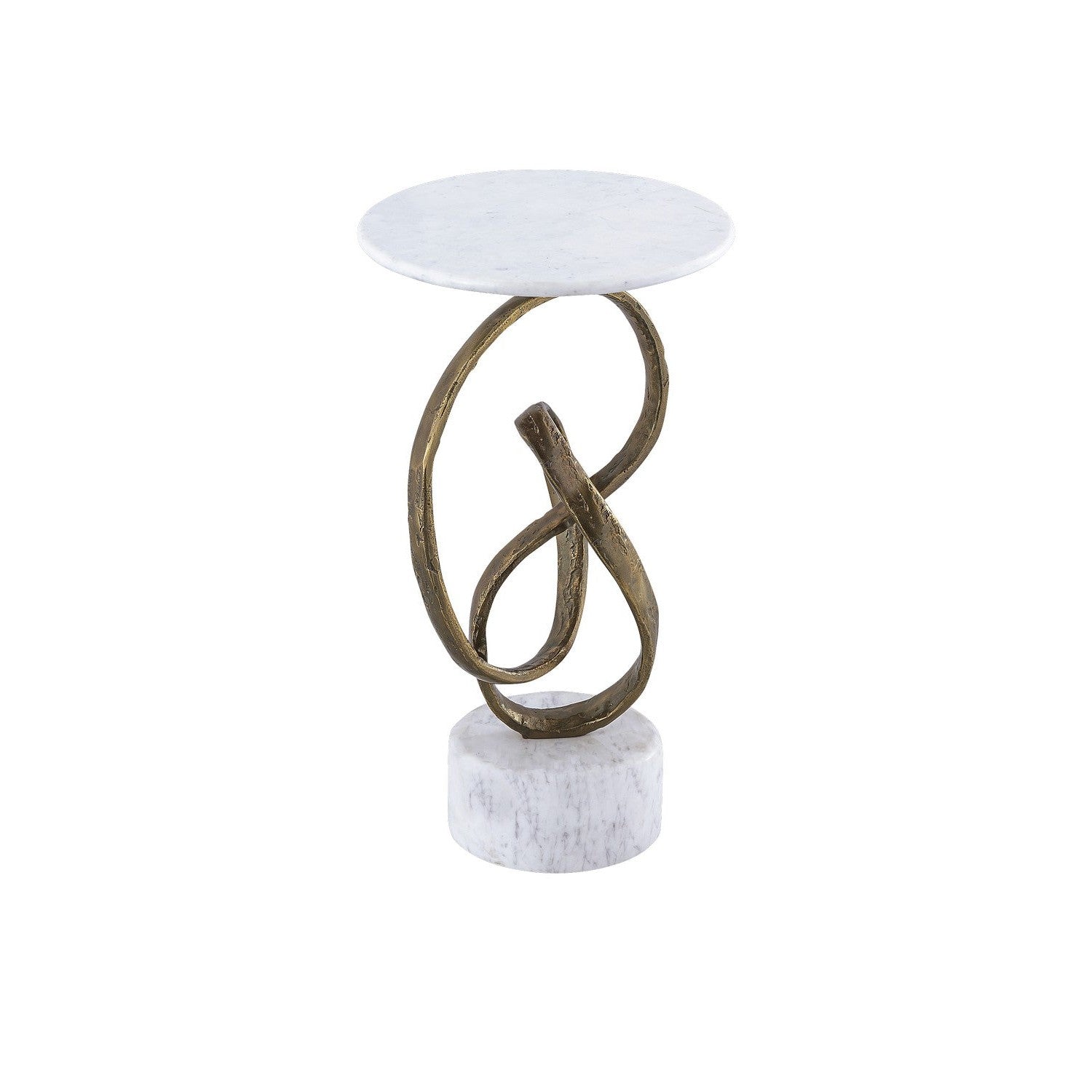 Currey and Company - 4000-0196 - Accent Table - Ruban Accent Table - Antique Brass / Natural