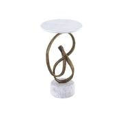 Currey and Company - 4000-0196 - Accent Table - Ruban Accent Table - Antique Brass / Natural