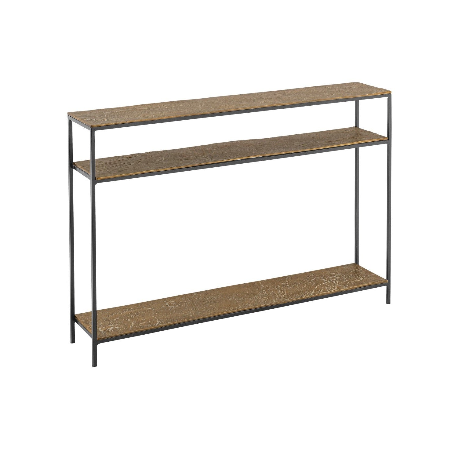 Currey and Company - 4000-0200 - Console Table - Lathi Brass Console Table - Antique Brass / Black