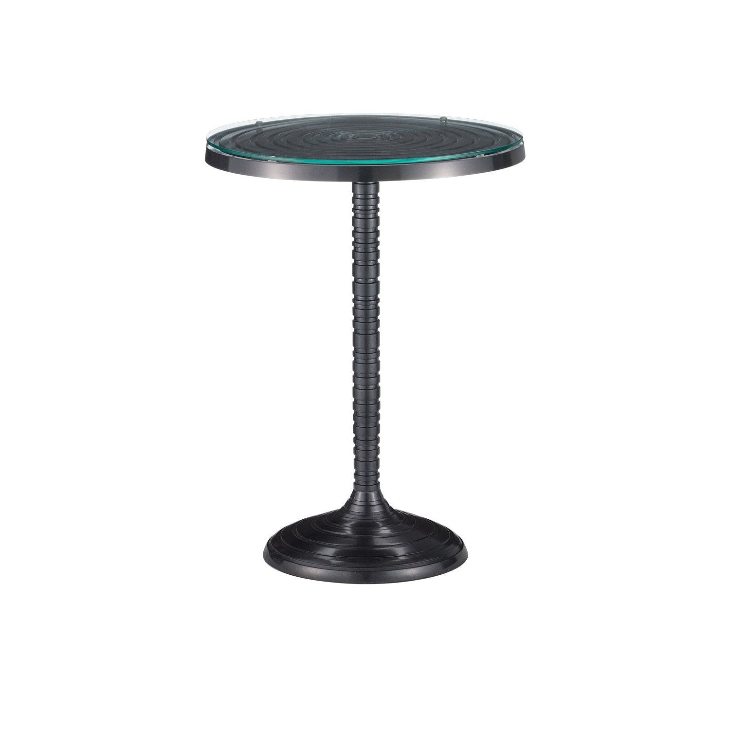 Currey and Company - 4000-0202 - Accent Table - Erno Black Accent Table - Black Nickel / Clear