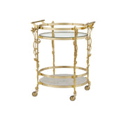 Currey and Company - 4000-0206 - Bar Cart - Fiore Collection - Polished Brass / Clear / Natural