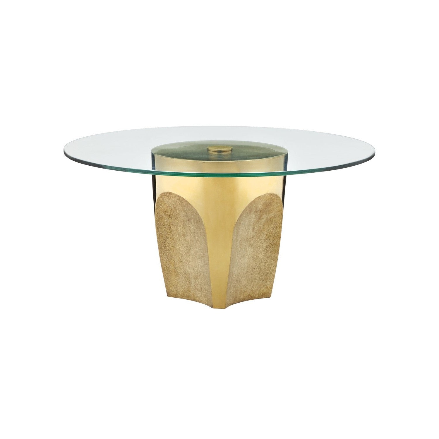 Currey and Company - 4000-0217 - Cocktail Table - Lemy Collection - Polished Brass / Clear