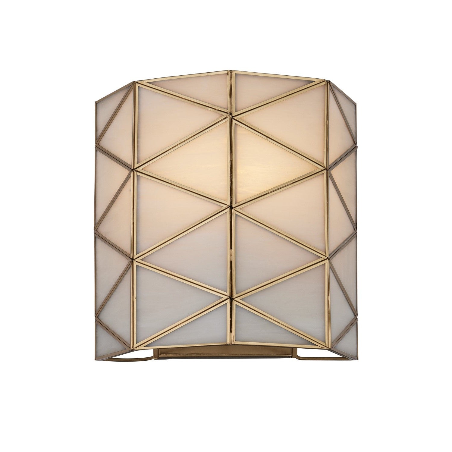 Currey and Company - 5000-0270 - One Light Wall Sconce - Polyhedron Collection - White / Antique Brass