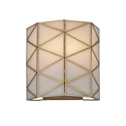 Currey and Company - 5000-0270 - One Light Wall Sconce - Polyhedron Collection - White / Antique Brass