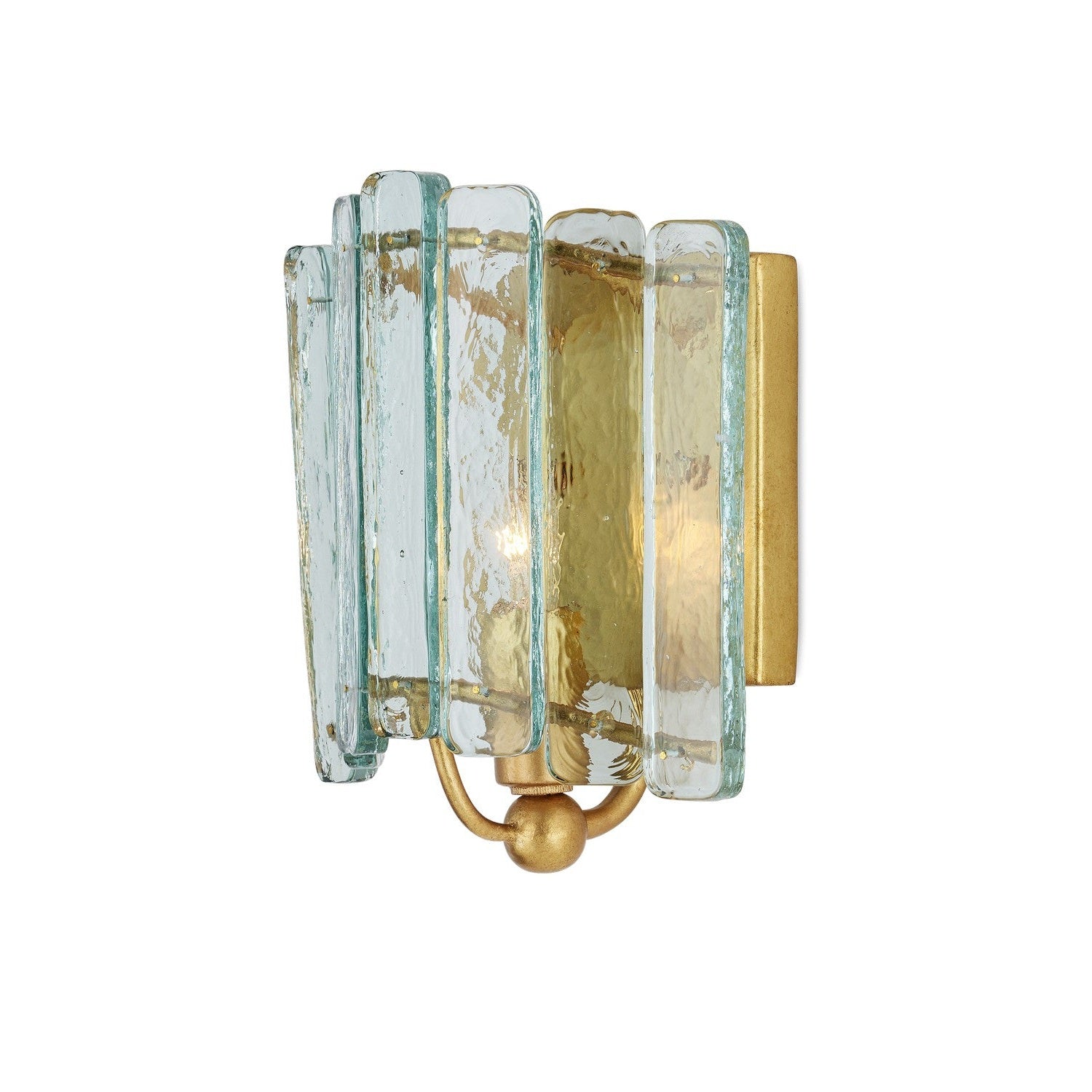 Currey and Company - 5000-0271 - One Light Wall Sconce - Duvernell Wall Sconce - Contemporary Gold Leaf / Clear