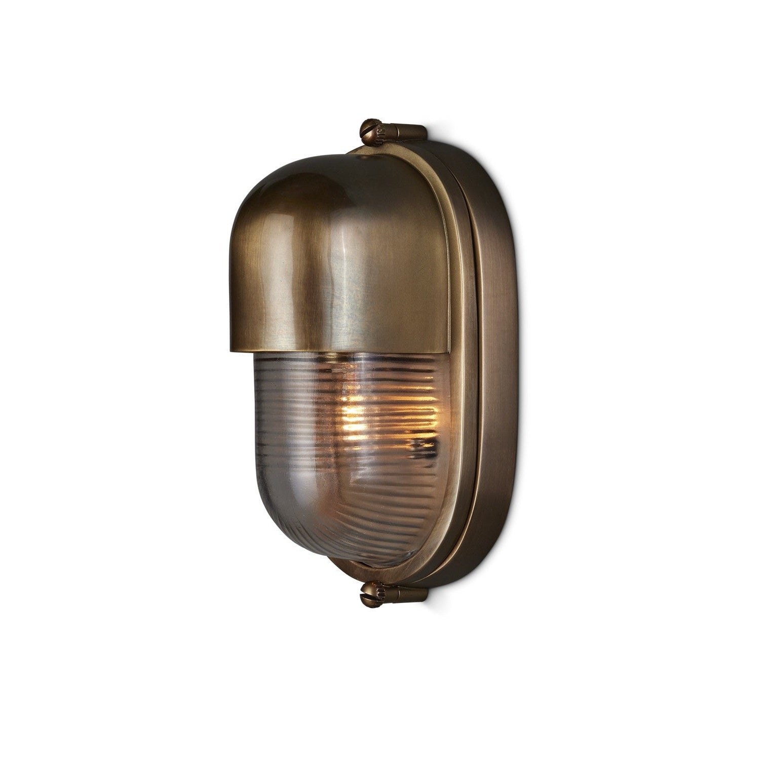 Currey and Company - 5500-0049 - One Light Outdoor Wall Sconce - Maritime Collection - Antique Brass / Clear