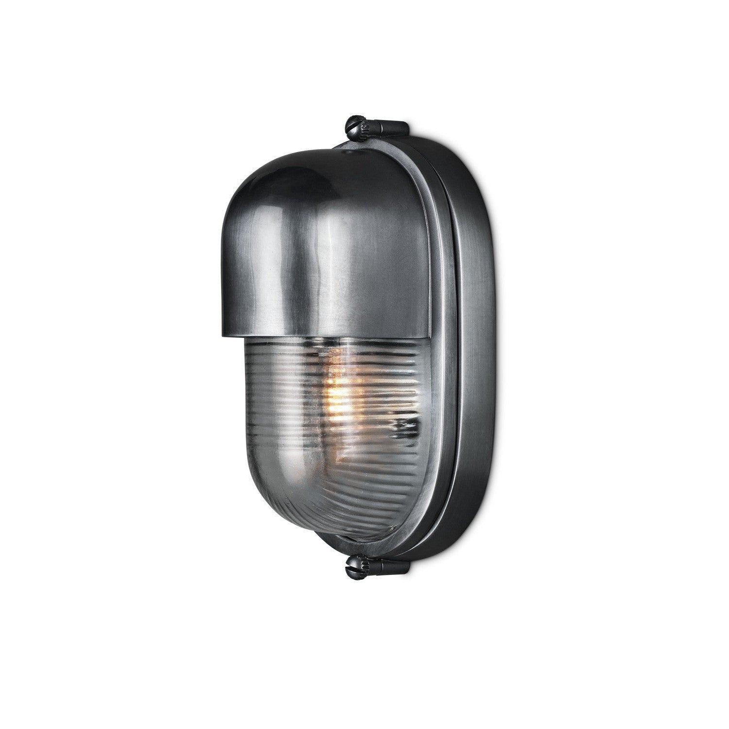 Currey and Company - 5500-0051 - One Light Outdoor Wall Sconce - Maritime Collection - Antique Silver / Clear