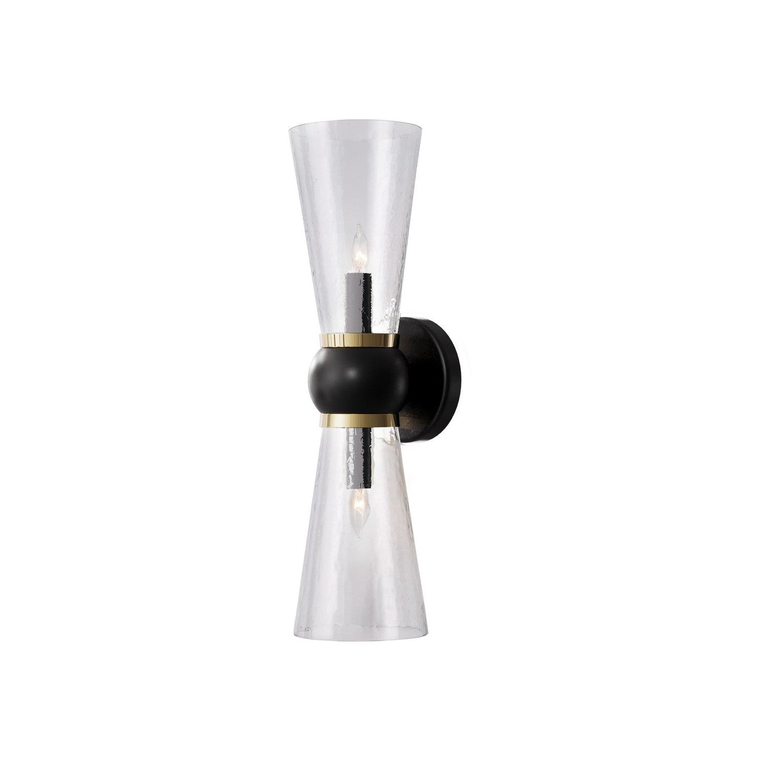 Currey and Company - 5800-0060 - Two Light Bath Wall Sconce - Byford Collection - Oil Rubbed Bronze / Clear / Polished Brass