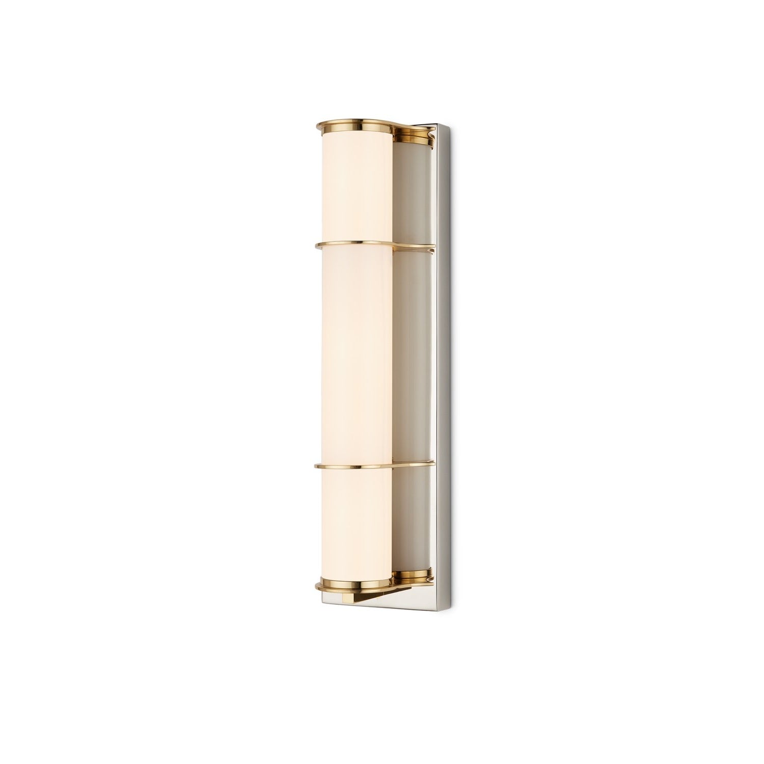 Currey and Company - 5800-0062 - One Light Bath Wall Sconce - Blaine Collection - Polished Nickel / Polished Brass / White