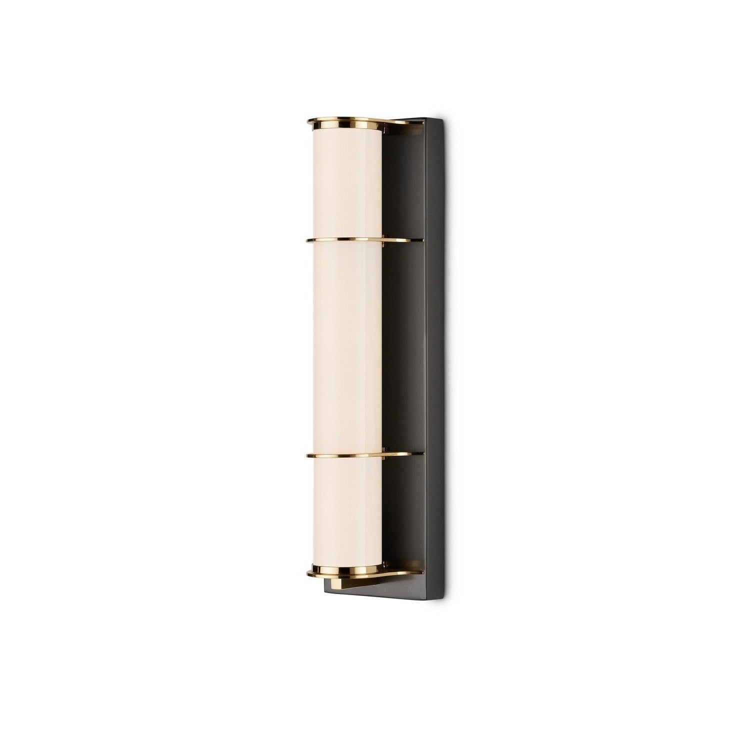 Currey and Company - 5800-0063 - One Light Bath Wall Sconce - Blaine Collection - Oil Rubbed Bronze / Polished Brass / White