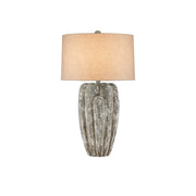 Currey and Company - 6000-0969 - One Light Table Lamp - Buttress Table Lamp - Dark Gray / White Texture