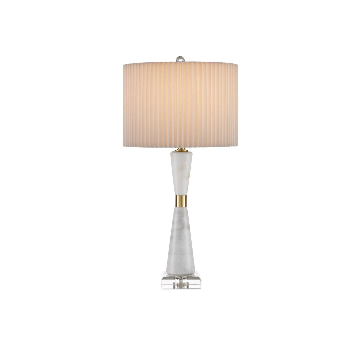 Currey and Company - 6000-0973 - One Light Table Lamp - Edelmar Collection - White / Clear / Natural Brass