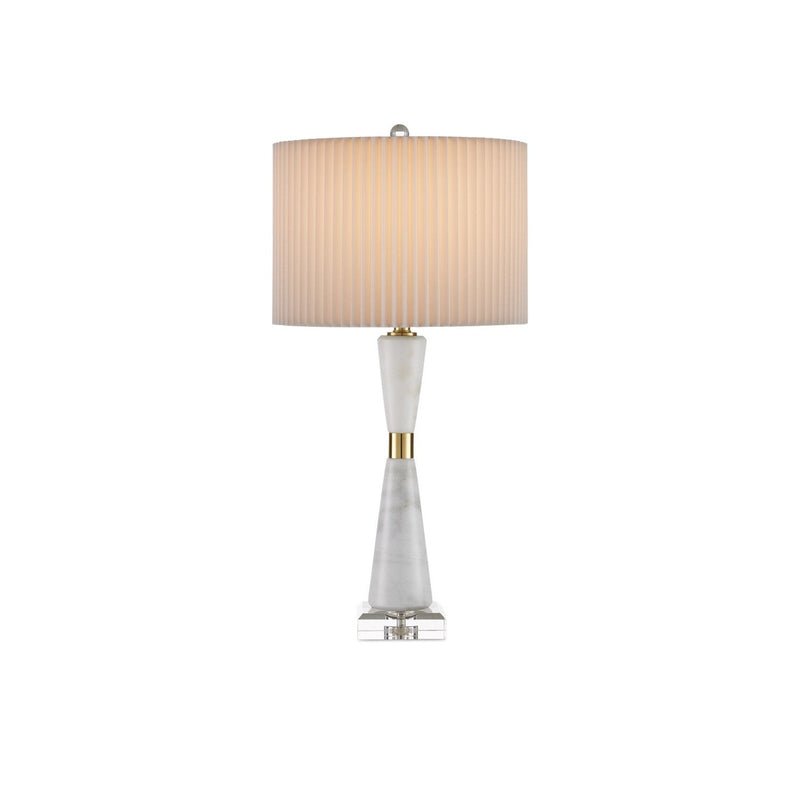 Currey and Company - 6000-0973 - One Light Table Lamp - Edelmar Collection - White / Clear / Natural Brass