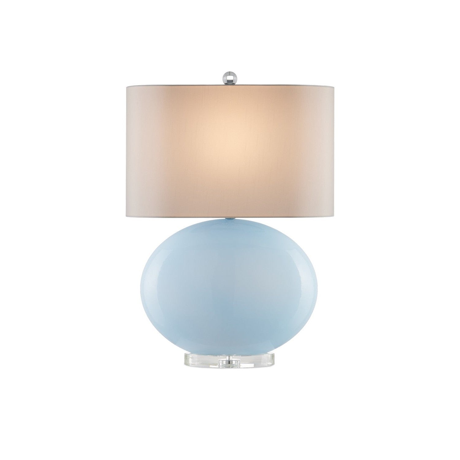 Currey and Company - 6000-0977 - One Light Table Lamp - Laconia Table Lamp - Light Blue / Clear / Polished Nickel