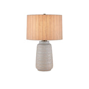 Currey and Company - 6000-0978 - One Light Table Lamp - Owen Table Lamp - Off-White / Light Brown / Antique Brass