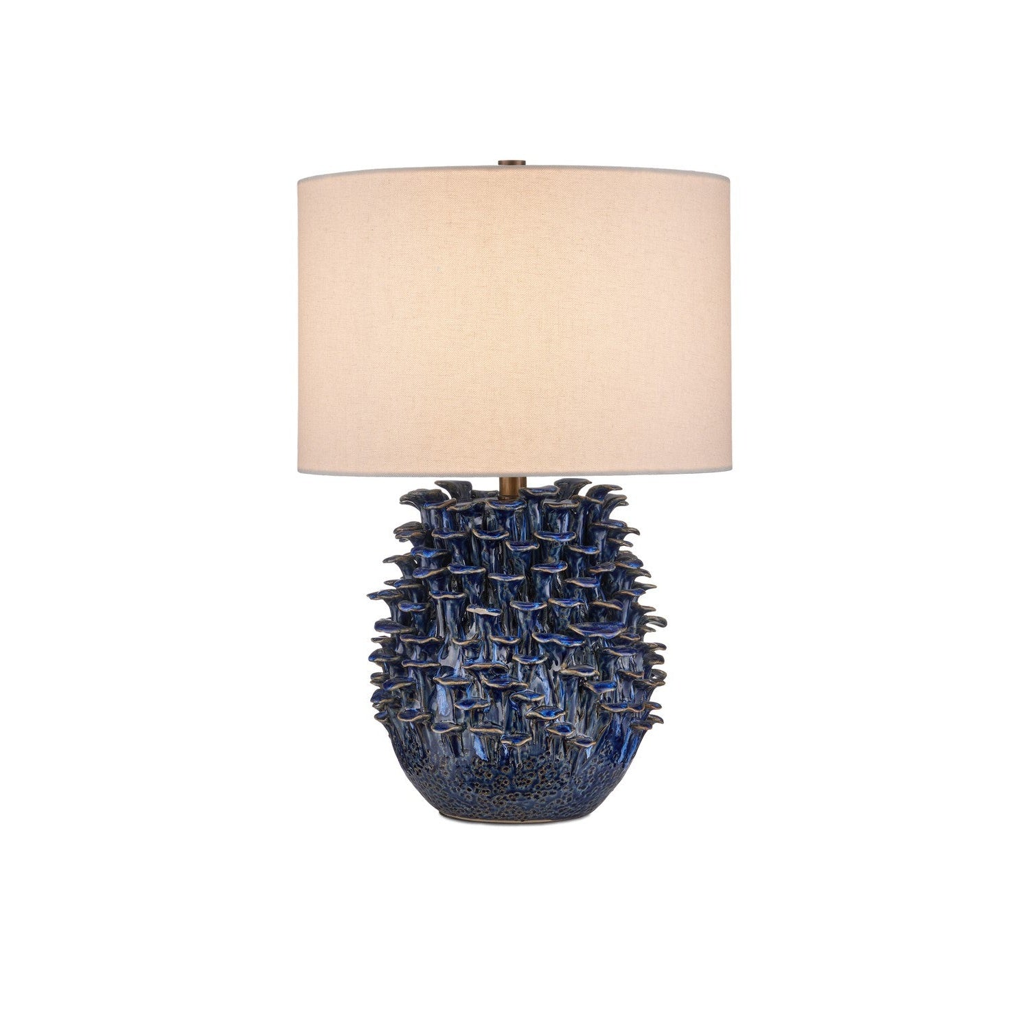 Currey and Company - 6000-0992 - One Light Table Lamp - Maitake Dark Blue Table Lamp - Dark Blue Reactive