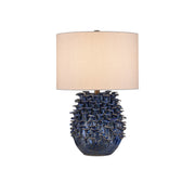 Currey and Company - 6000-0992 - One Light Table Lamp - Maitake Dark Blue Table Lamp - Dark Blue Reactive