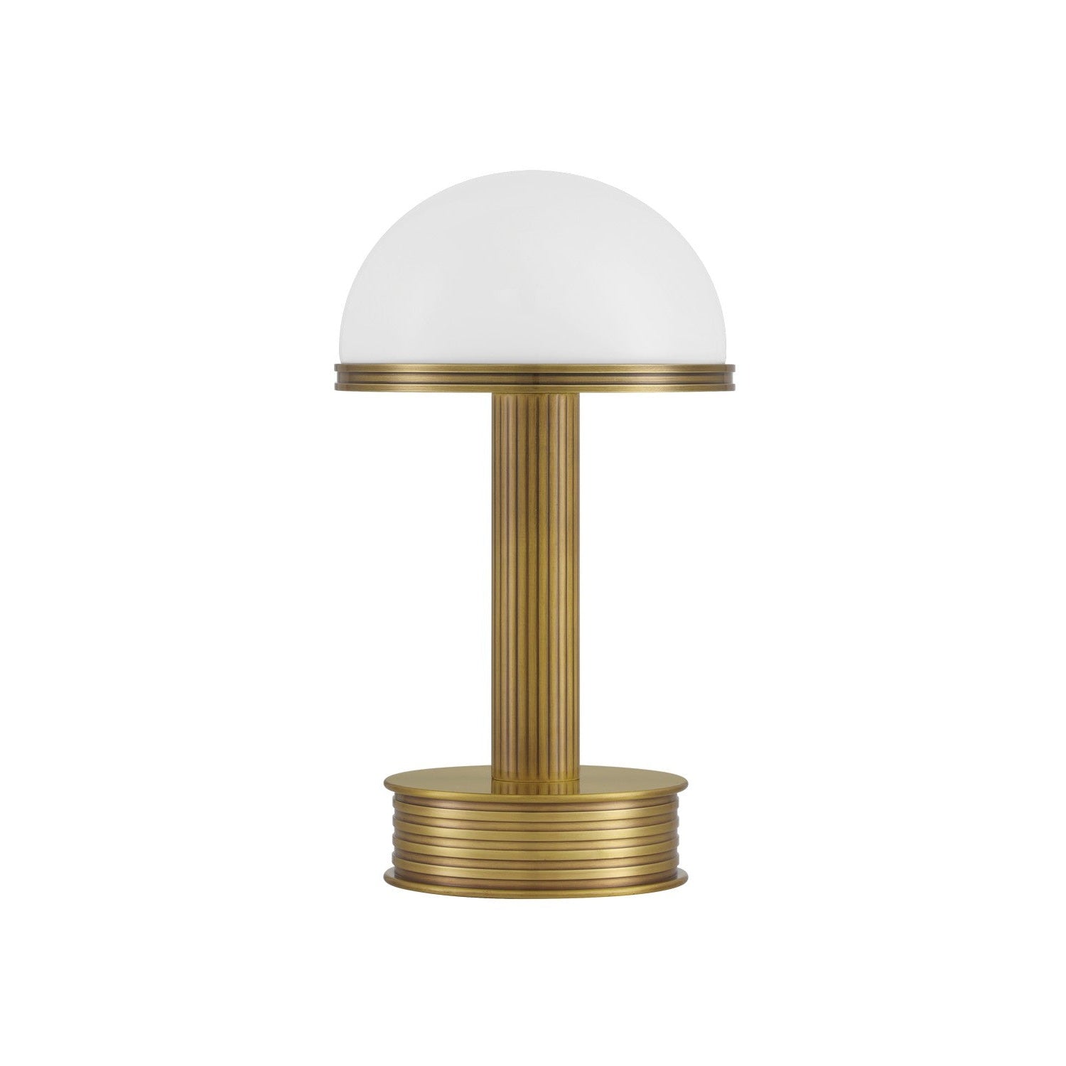 Currey and Company - 6700-0006 - LED Table Lamp - Promenade Brass Cordless Table Lamp - Antique Brass / Milk