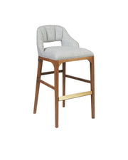 Currey and Company - 7000-0832 - Bar Stool - Inga Collection - Morel Brown / Brushed Brass / Greenlight Powder