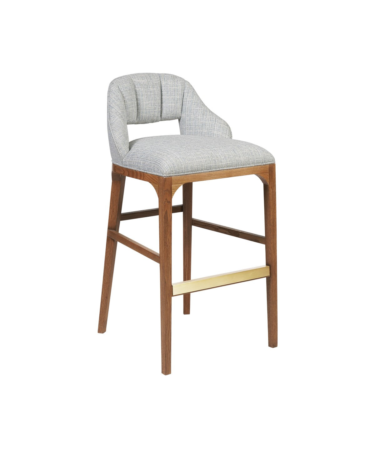 Currey and Company - 7000-0832 - Bar Stool - Inga Collection - Morel Brown / Brushed Brass / Greenlight Powder