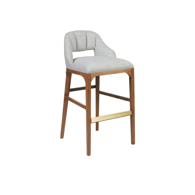 Currey and Company - 7000-0832 - Bar Stool - Inga Collection - Morel Brown / Brushed Brass / Greenlight Powder