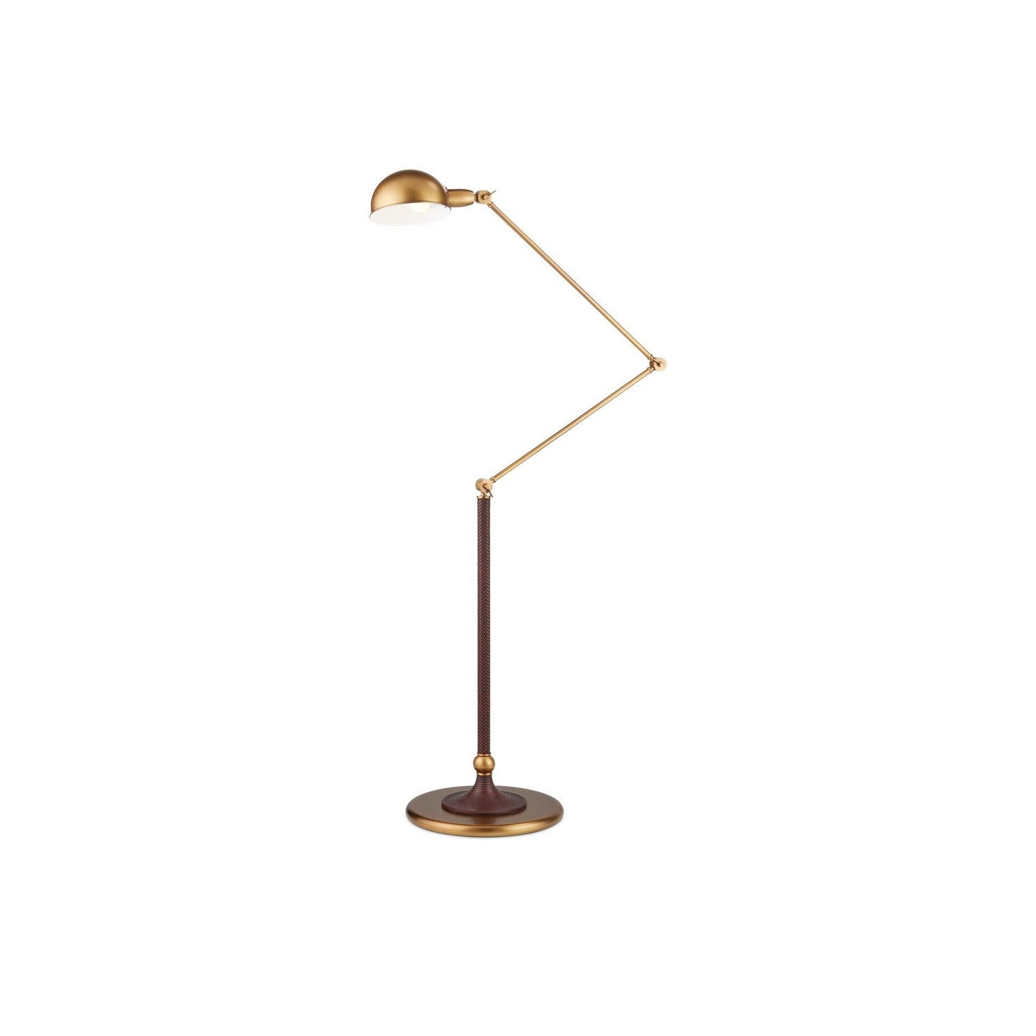 Currey and Company - 8000-0162 - LED Floor Lamp - Libretto Floor Lamp - Antique Brass / Brownish Red