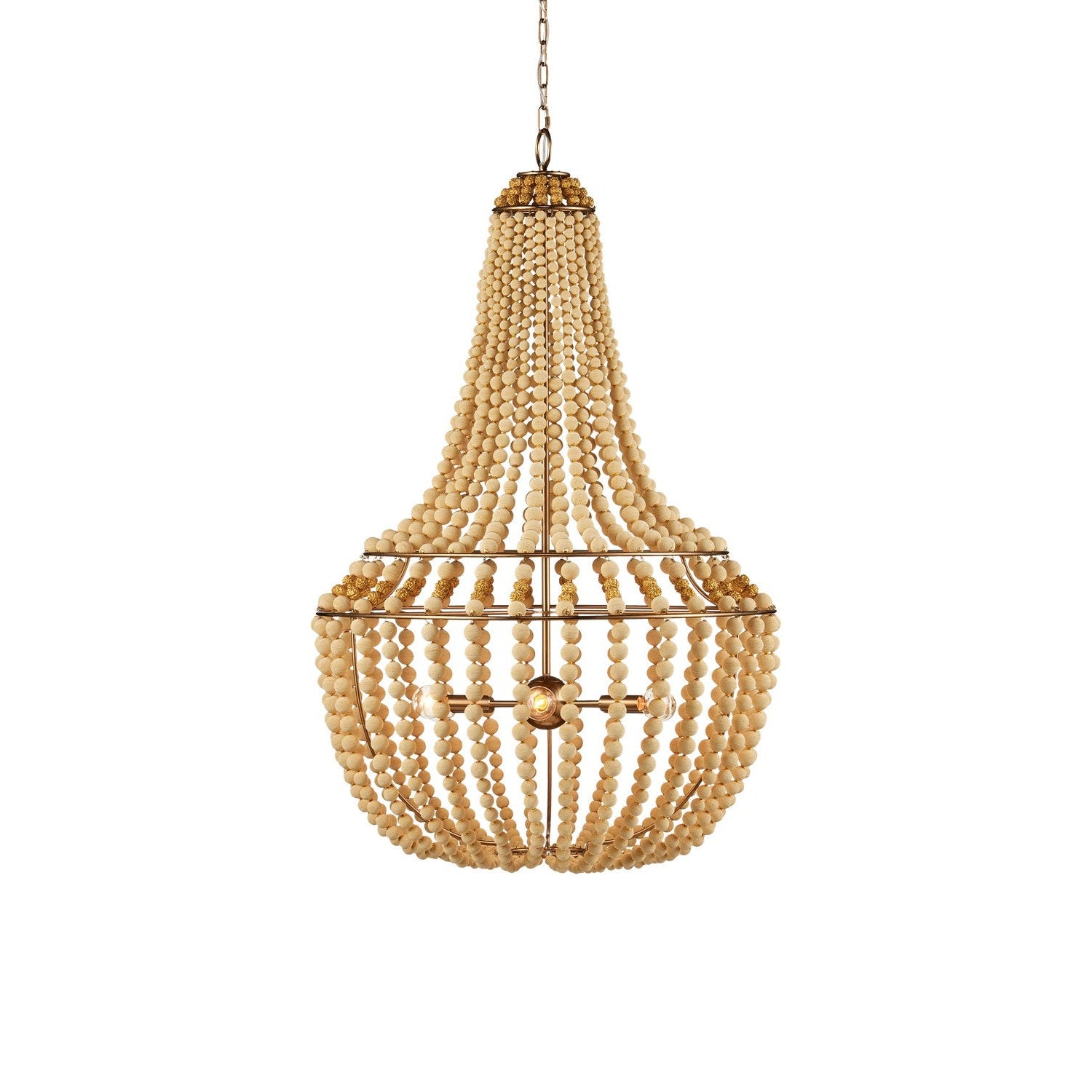 Currey and Company - 9000-1231 - Six Light Chandelier - Penelope Collection - Beige / Antique Brass