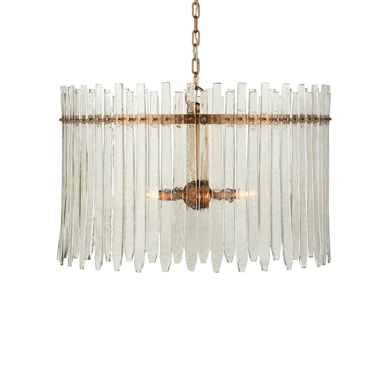 Currey and Company - 9000-1234 - Six Light Chandelier - Electra Collection - Clear / Antique Brass
