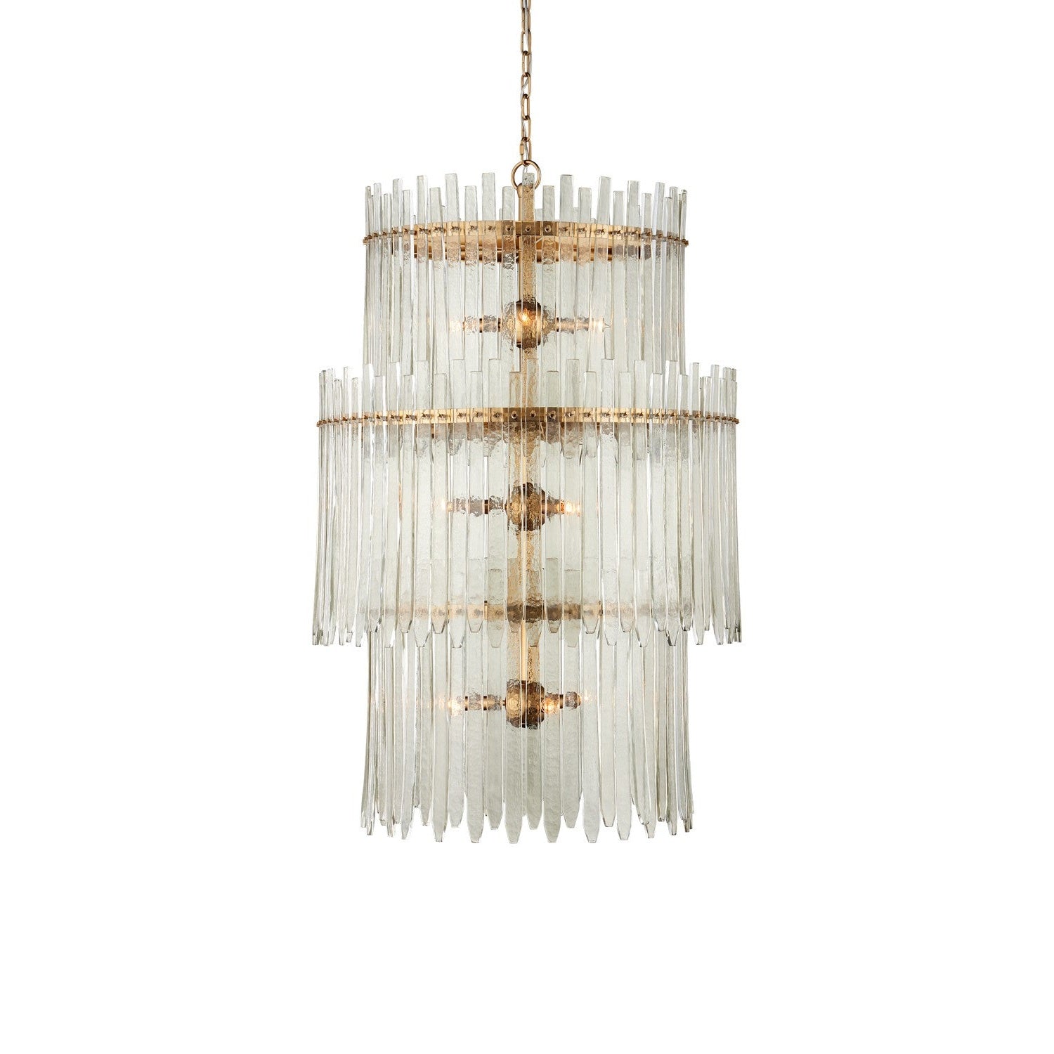 Currey and Company - 9000-1235 - Nine Light Chandelier - Electra Collection - Clear / Antique Brass