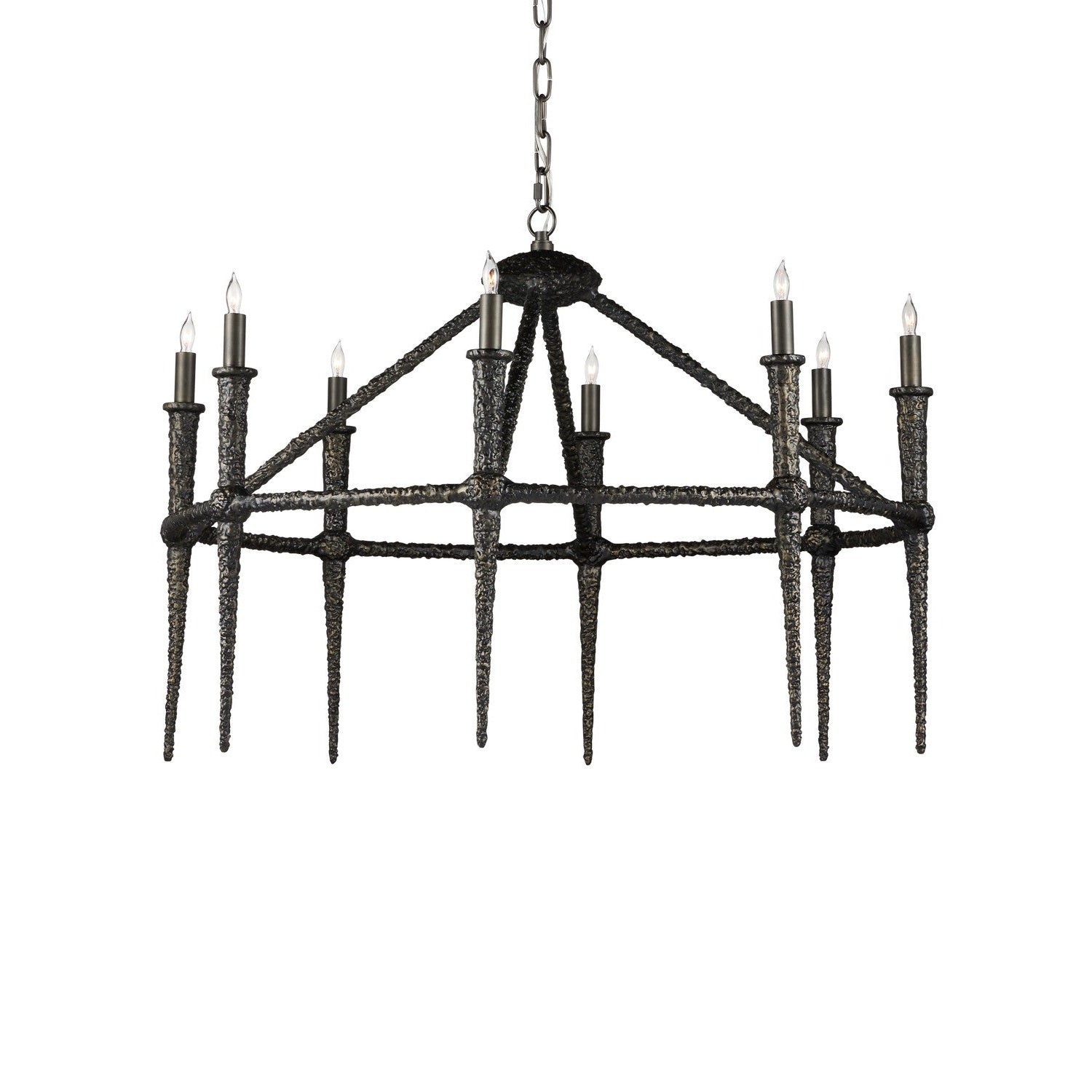 Currey and Company - 9000-1236 - Eight Light Chandelier - Blackthorn Collection - Aged Bronze