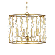 Currey and Company - 9000-1239 - Four Light Chandelier - Adagio Chandelier - Contemporary Gold Leaf / Contemporary Gold / Clear