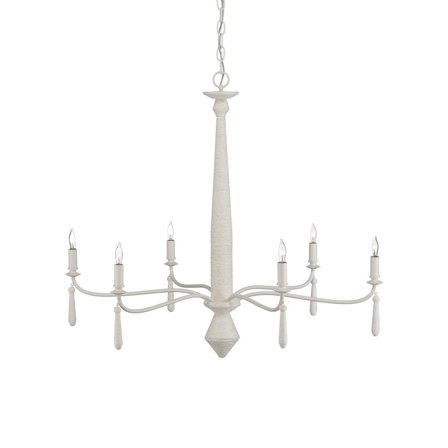 Currey and Company - 9000-1241 - Six Light Chandelier - Donnybrook Chandelier - Snow White / White