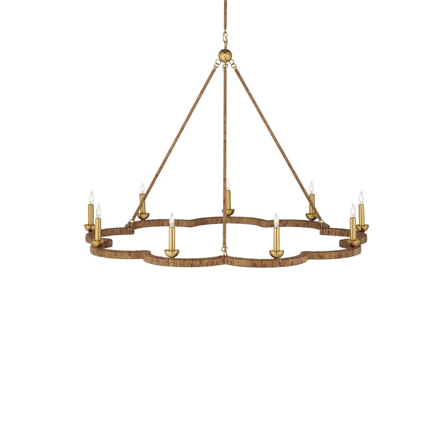Currey and Company - 9000-1244 - Nine Light Chandelier - Savoie Collection - Natural / Contemporary Gold Leaf