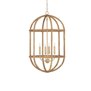 Currey and Company - 9000-1246 - Four Light Lantern - Charrette Lantern - Natural / Saddle Tan