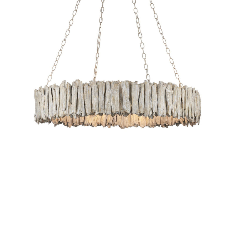 Currey and Company - 9000-1249 - Eight Light Chandelier - Driftwood Collection - Whitewash