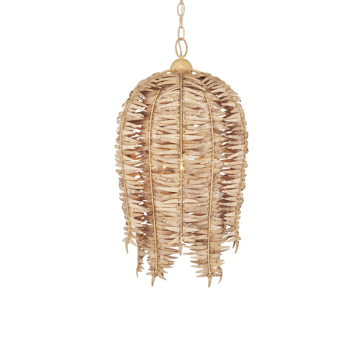 Currey and Company - 9000-1251 - Three Light Pendant - Tiptur Collection - Natural / Coco Cream