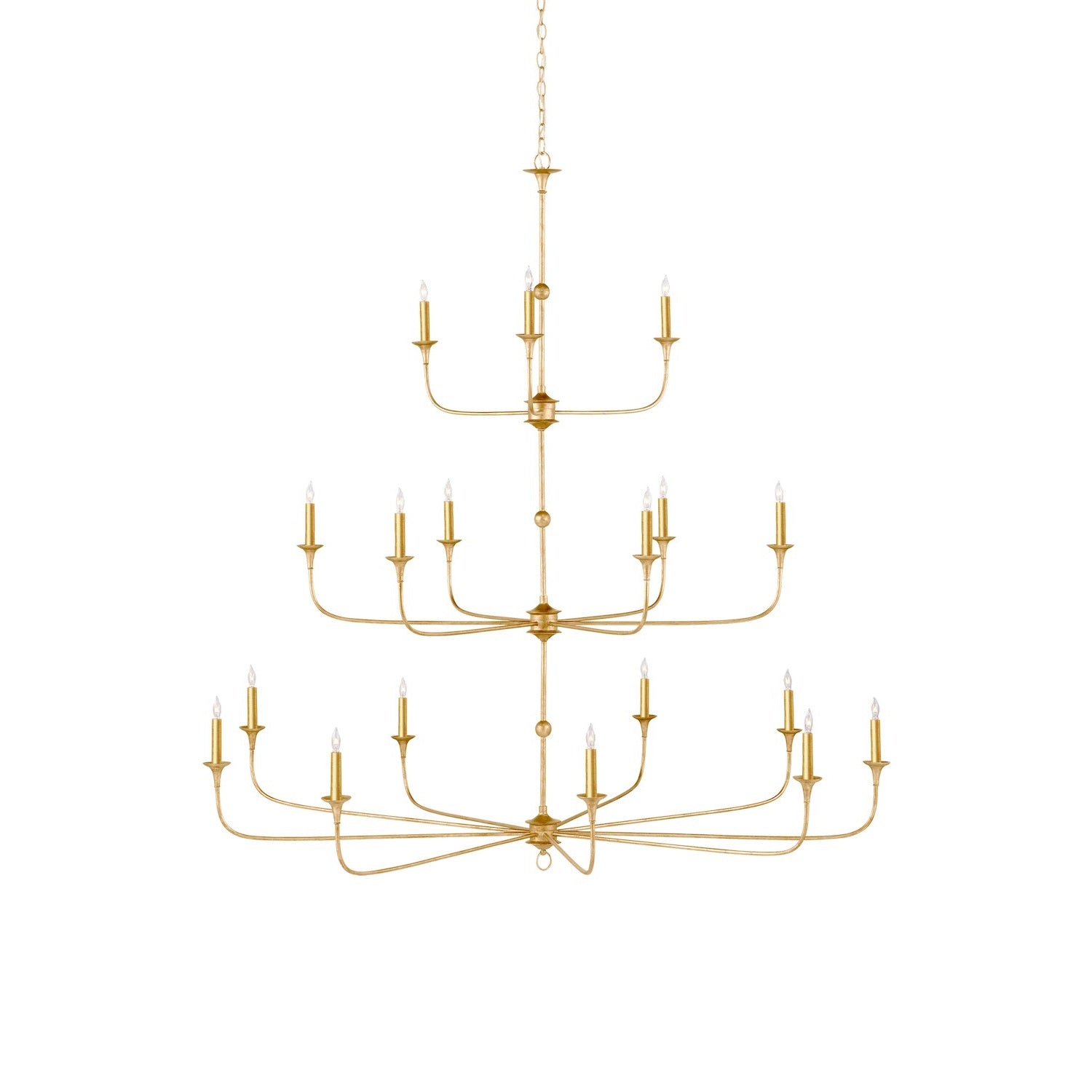 Currey and Company - 9000-1255 - 18 Light Chandelier - Nottaway Collection - Contemporary Gold Leaf / Contemporary Gold