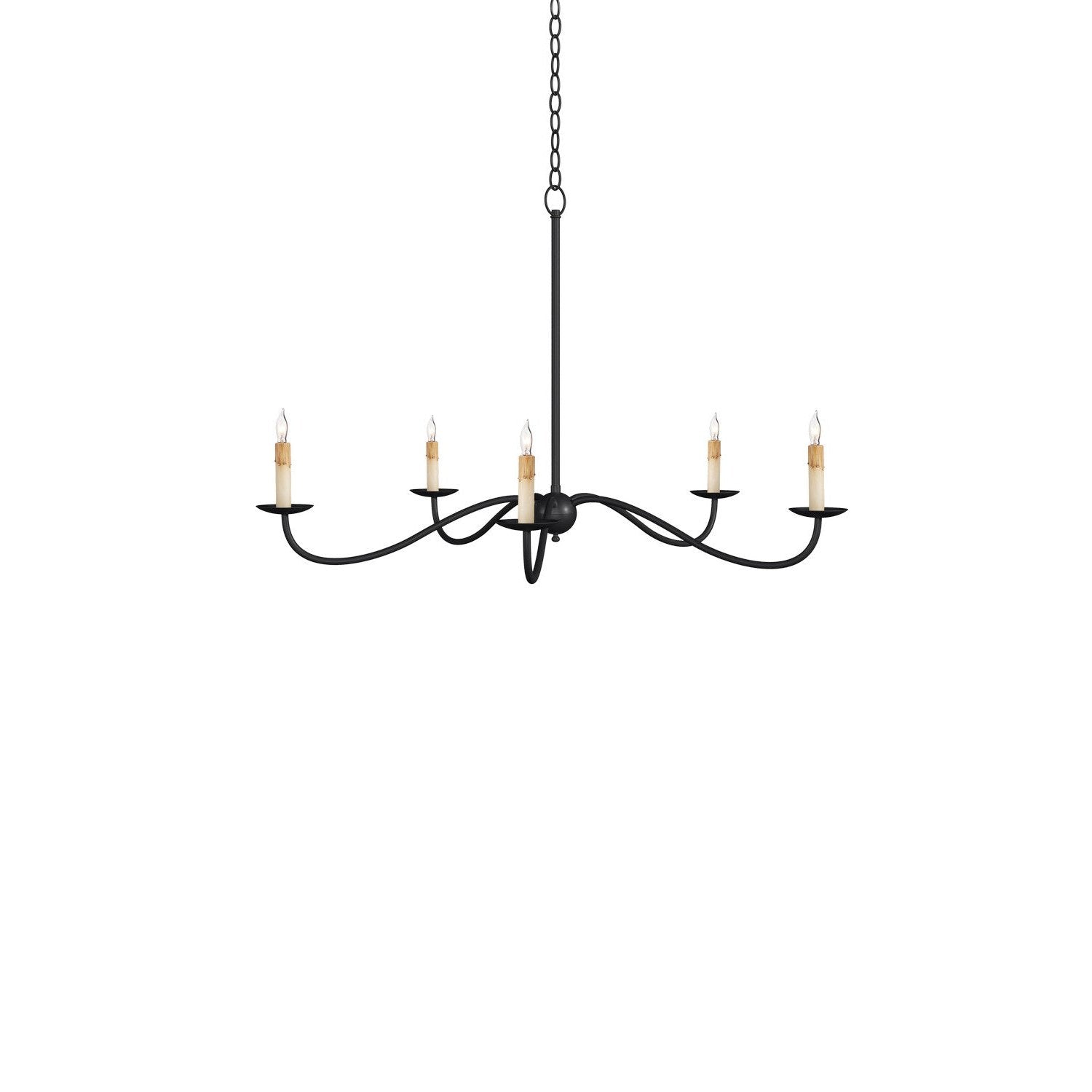 Currey and Company - 9000-1257 - Five Light Chandelier - Saxon Collection - Zanzibar Black